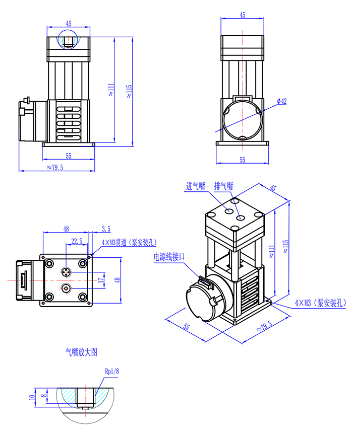 �͸���΢������FSG-12V�ߴ�ͼ